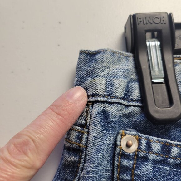 S by Serena Pinch Waist Jeans Womens 28 Button Fly Straight Leg Whiskering USA - Picture 5 of 10